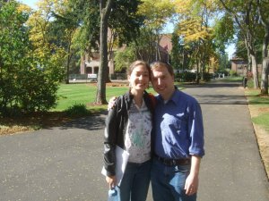 My wife and I on the campus of Pacific Lutheran University in the Fall of 2012 (where we met, graduated from, later got engaged...etc.)