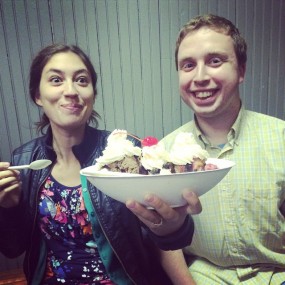 Sharing a wonderful Banana Split. (See the look on Allison's face. It says it all!)
