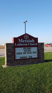 Welcome sign at Messiah Lutheran